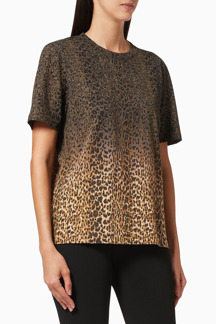 

Ombré Leopard T-shirt in Cotton, Black