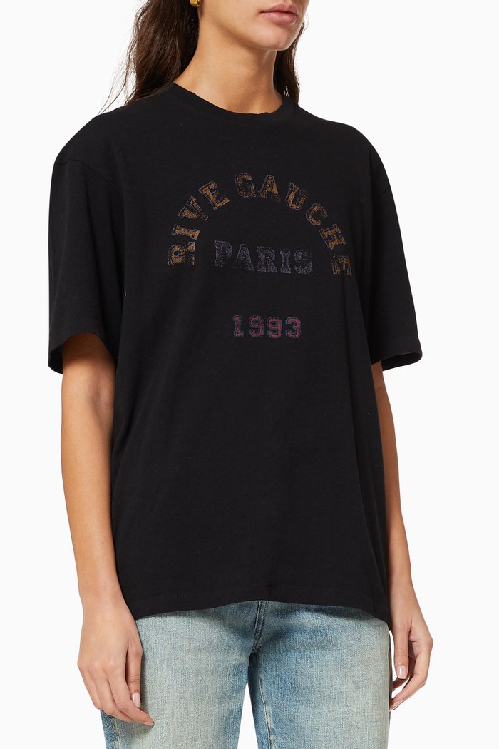 

"Rive Gauche Paris 1993" T-shirt in Jersey, Black