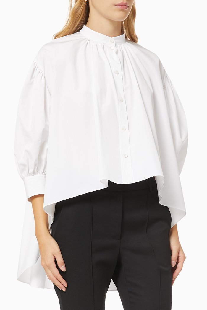 

Trapeze Shirt in Cotton Poplin, White