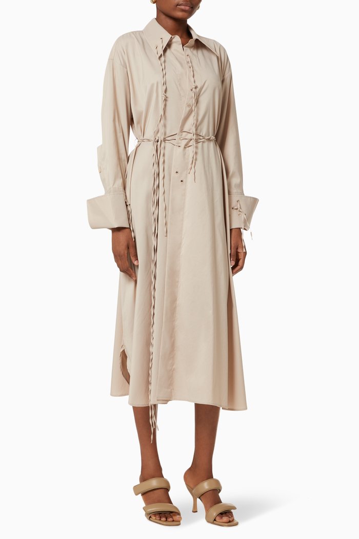 

I Love You Shirt Dress in Cotton, Neutral