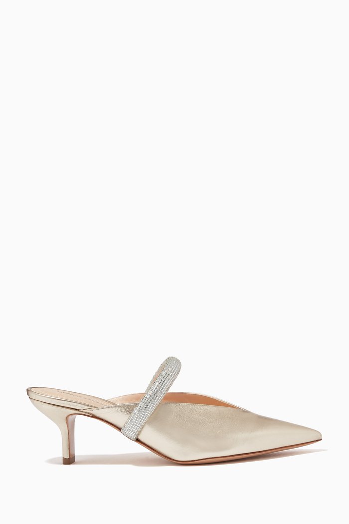 

Leve 60 Mules in Metallic Nappa, Gold