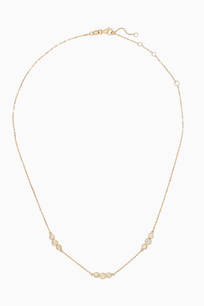 

Triple Necklace with Diamonds in 18kt Yellow Gold