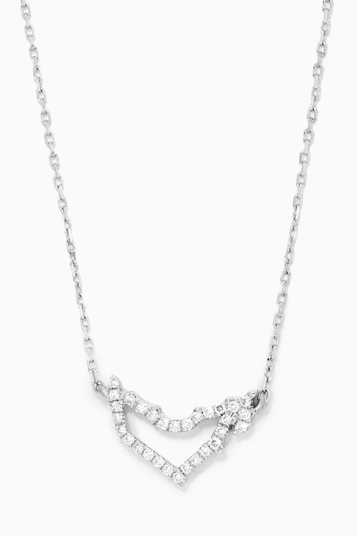 

Mini UAE Map Necklace with Diamonds in 18kt White Gold, Silver