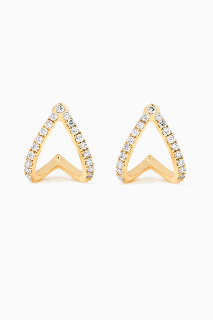 

Chevron Earrings with Diamonds in 18kt Yellow Gold