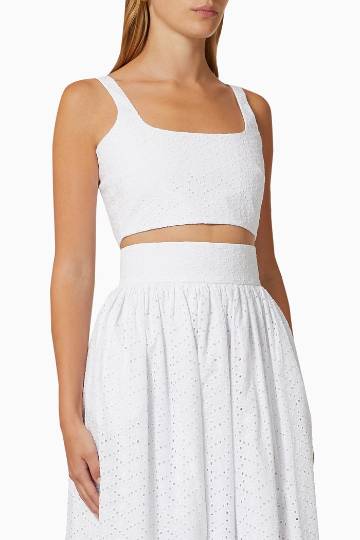 

Addy Top in Broderie Anglaise Cotton, White