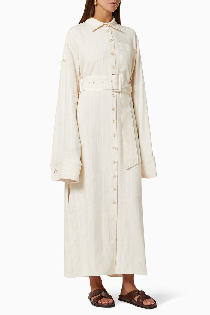 

Marcella Dress in Viscose Linen Blend, Neutral