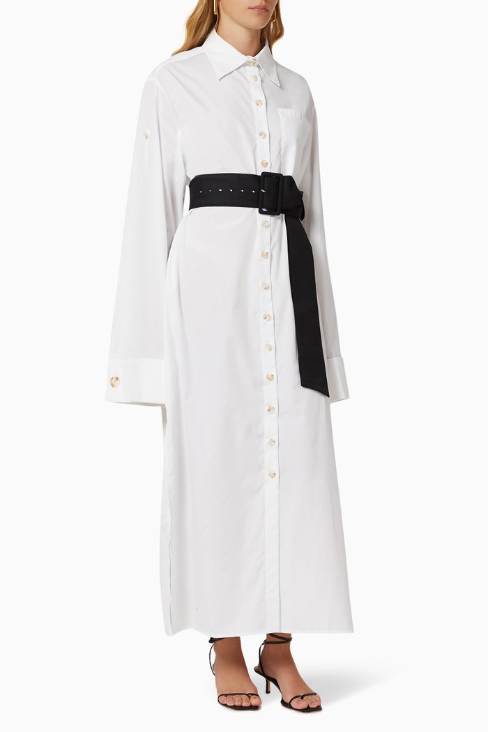 

Marcella Dress in Cotton Poplin, White