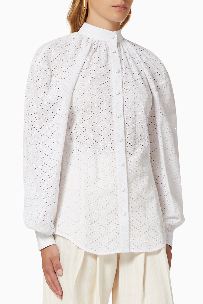 

Mira Top in Broderie Anglaise Cotton, White