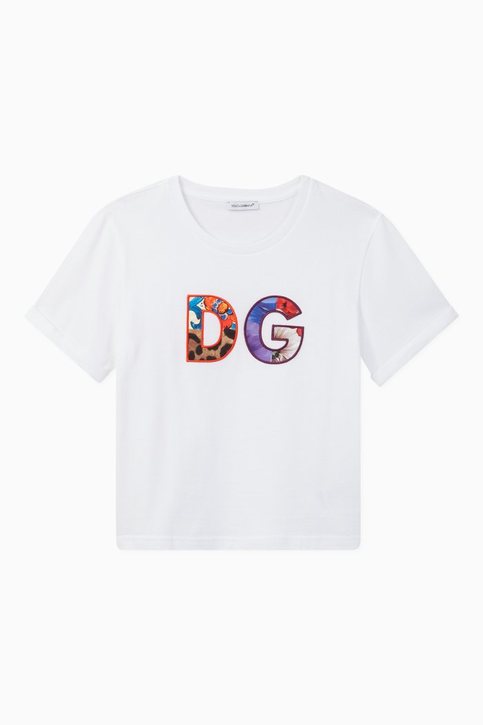 

Patchwork DG Patch Cotton T-shirt, White