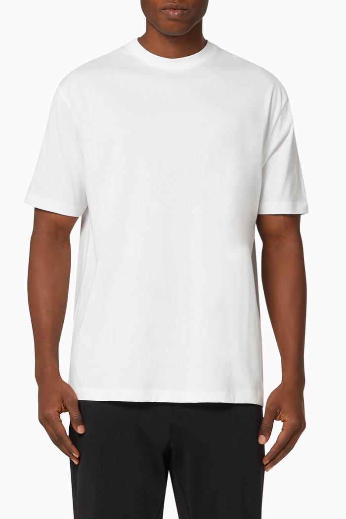 

M 3 Striped Cotton Oversized T-shirt, White