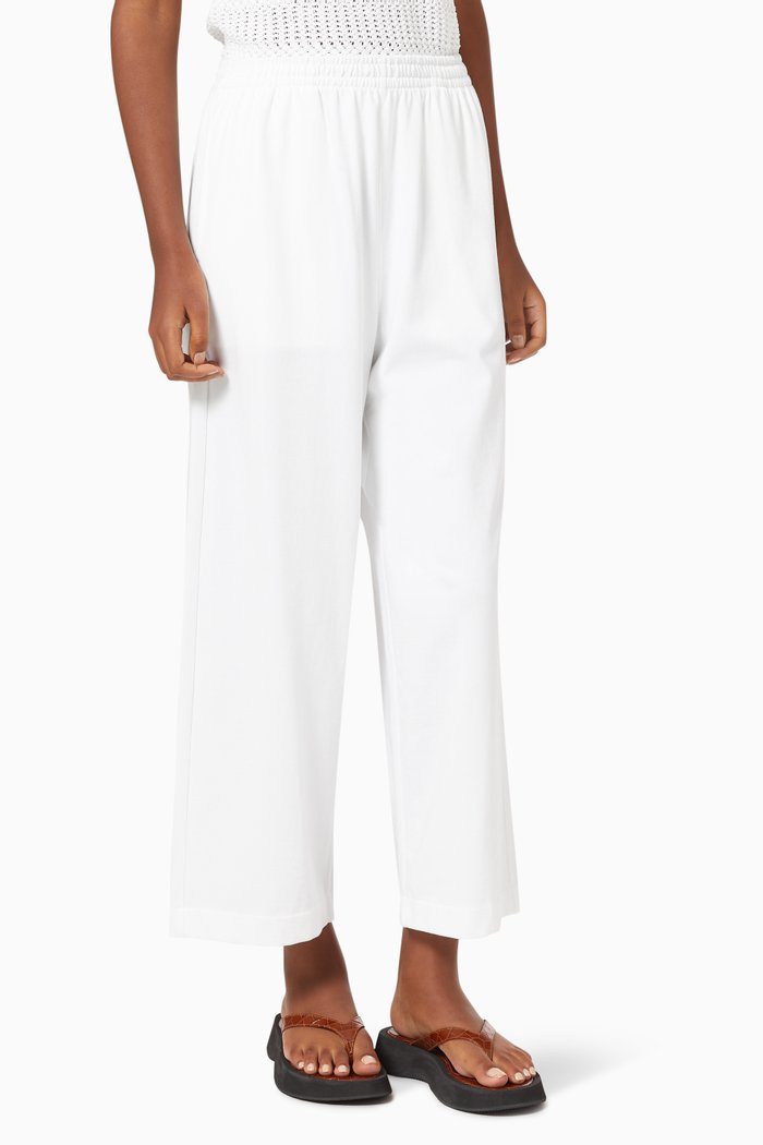 

Cropped Wide Leg Pants in Cotton, White