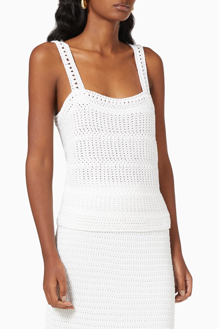 

Crochet Camisole in Cotton, White