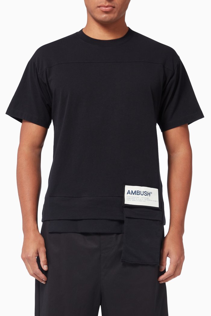 

Waist Pocket T-shirt in Cotton Jersey, Black