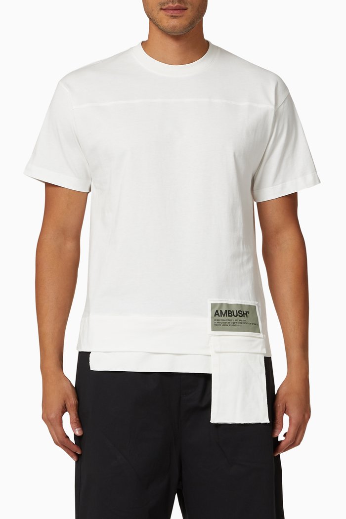 Waist Pocket T-shirt in Cotton Jersey, White