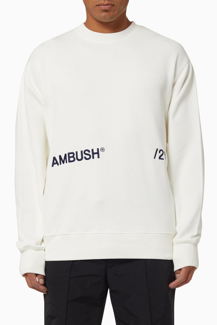 

Logo Embroidered Sweatshirt in Cotton Fleece, Neutral