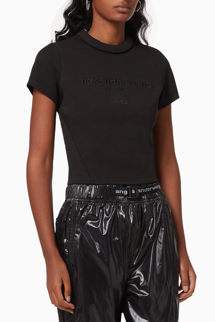 

Logo Scuba Top in Cotton, Black