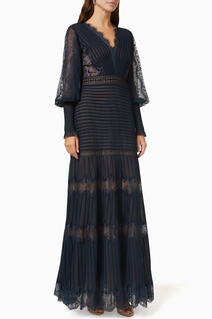 

Nyssa Bishop Sleeve Gown, Blue