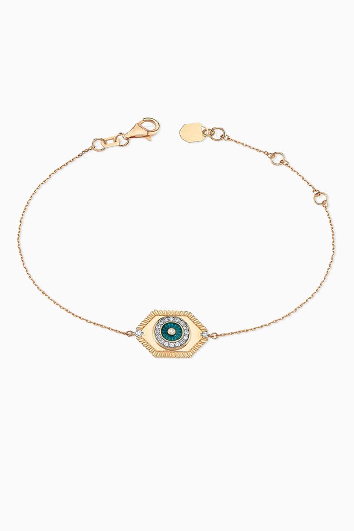 

Guardian Hexagon Diamond Bracelet in 14kt Rose Gold