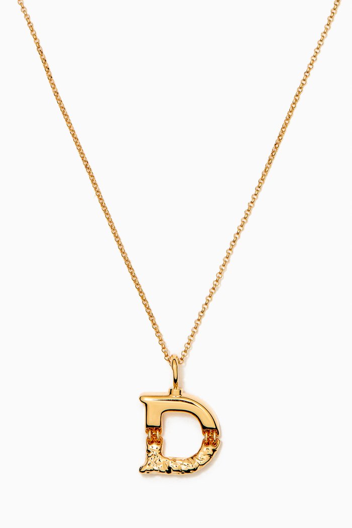 

Alphabet Pendant Necklace in Brass, Gold