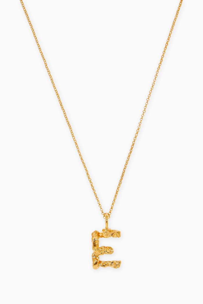 

Alphabet Pendant Necklace in Brass, Gold