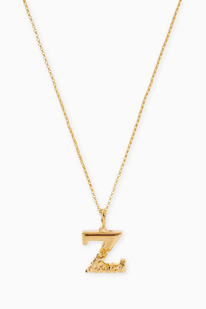 

Alphabet Pendant Necklace in Brass, Gold