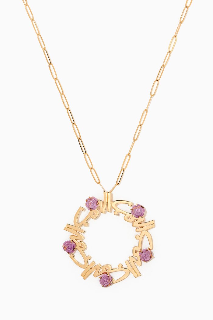 

"Al Hob/The Love" Pendant with Roses in 18kt Yellow Gold