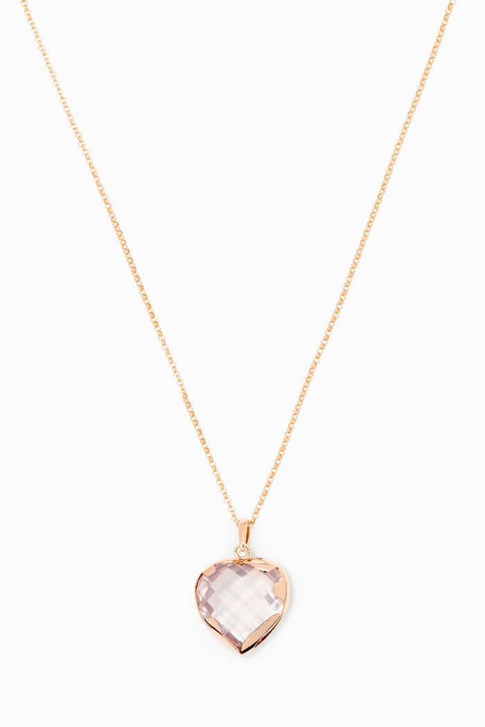 

"Hob/ Love" Heart Pendant with Pink Tourmaline in 18kt Yellow Gold