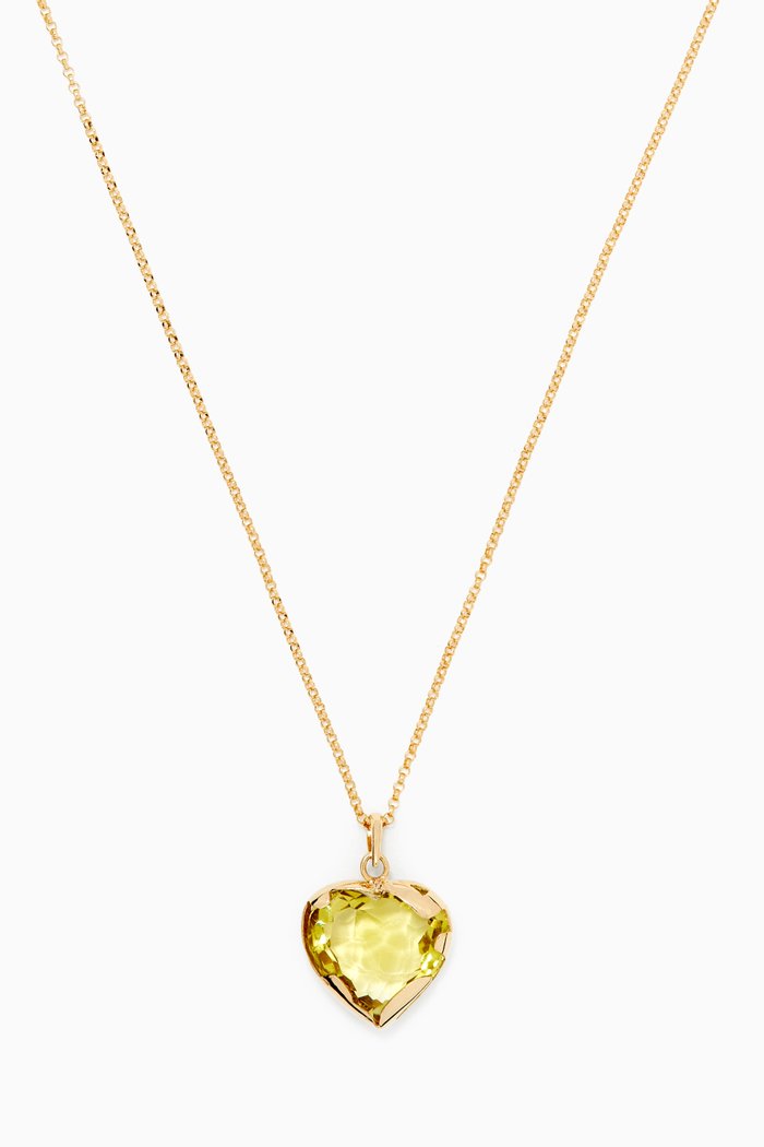 

"Hob/ Love" Heart Pendant with Citrine in 18kt Yellow Gold