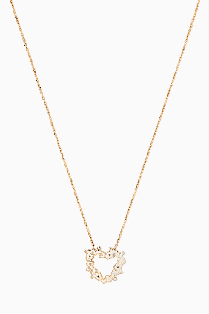 

"Hob/ Love" Heart Pendant with Enamel in 18kt Yellow Gold