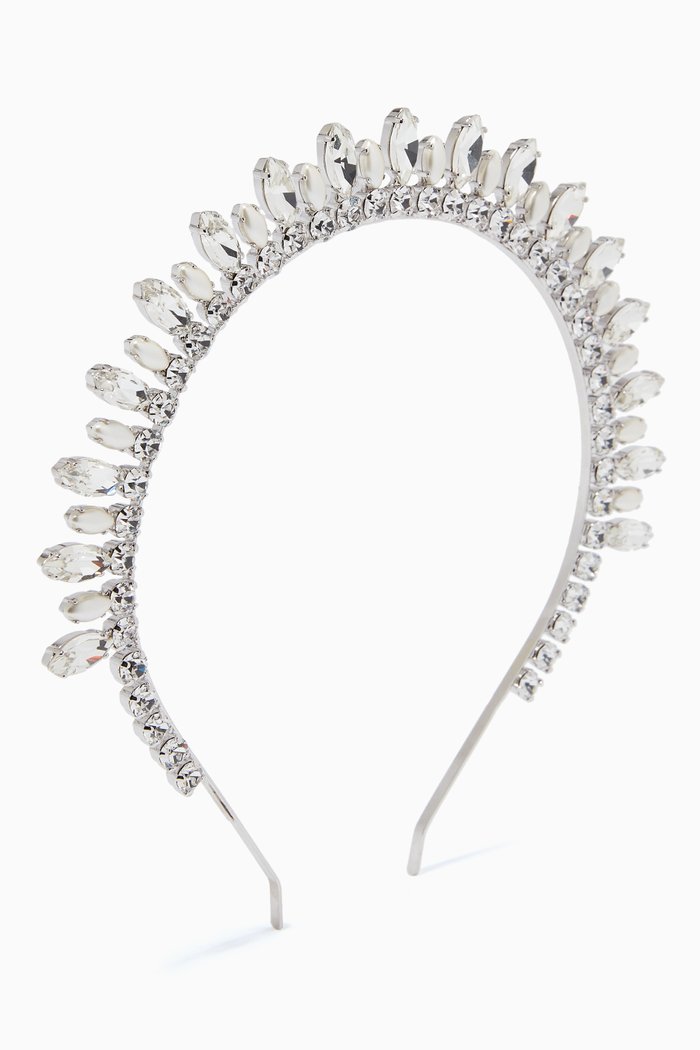 Crystal and Pearl Headband, Silver