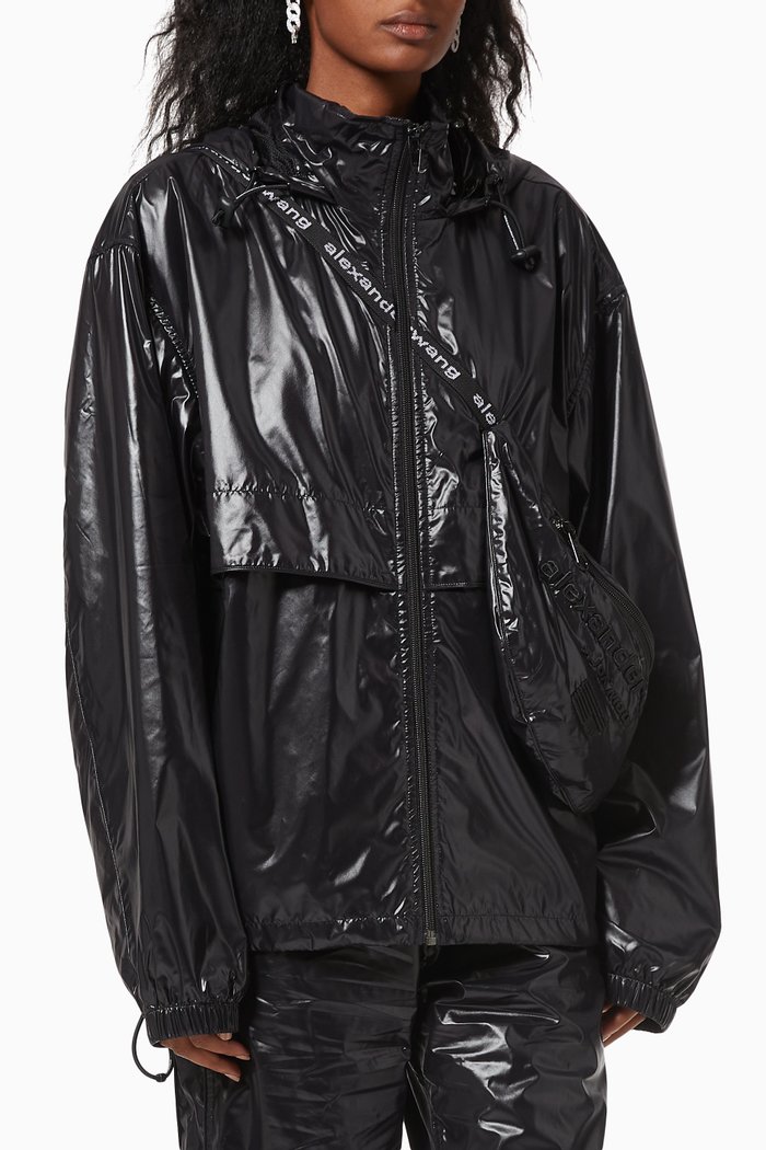 

Track Jacket with Integrated Fanny Pack, Black