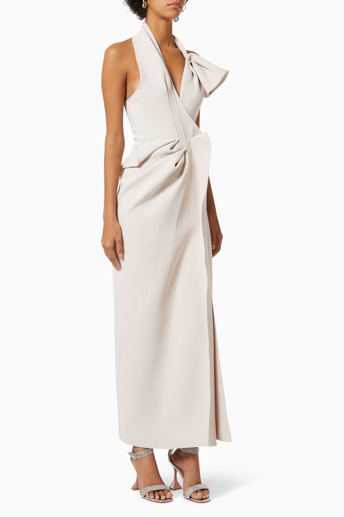 

Frill Halter Gown, Pink