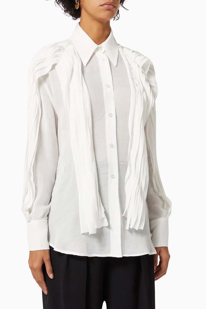 Layered Frill Shirt, White