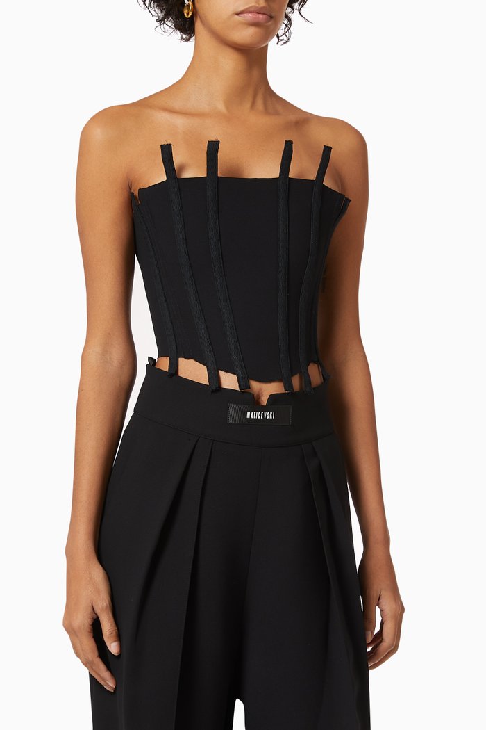 

Panelled Bustier, Black