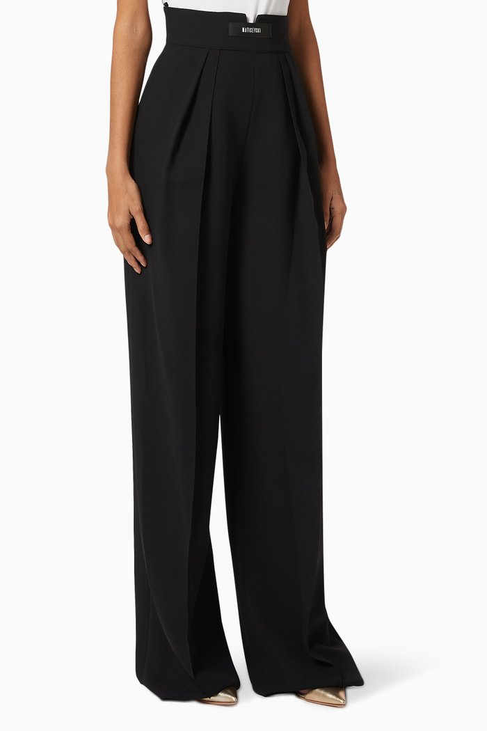 

High Waist Logo Pants, Black