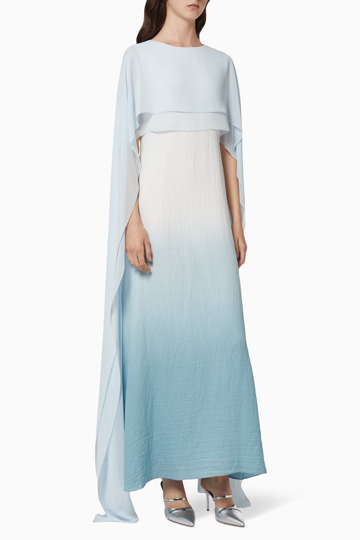 

Ombre Cape Maxi Dress, Blue