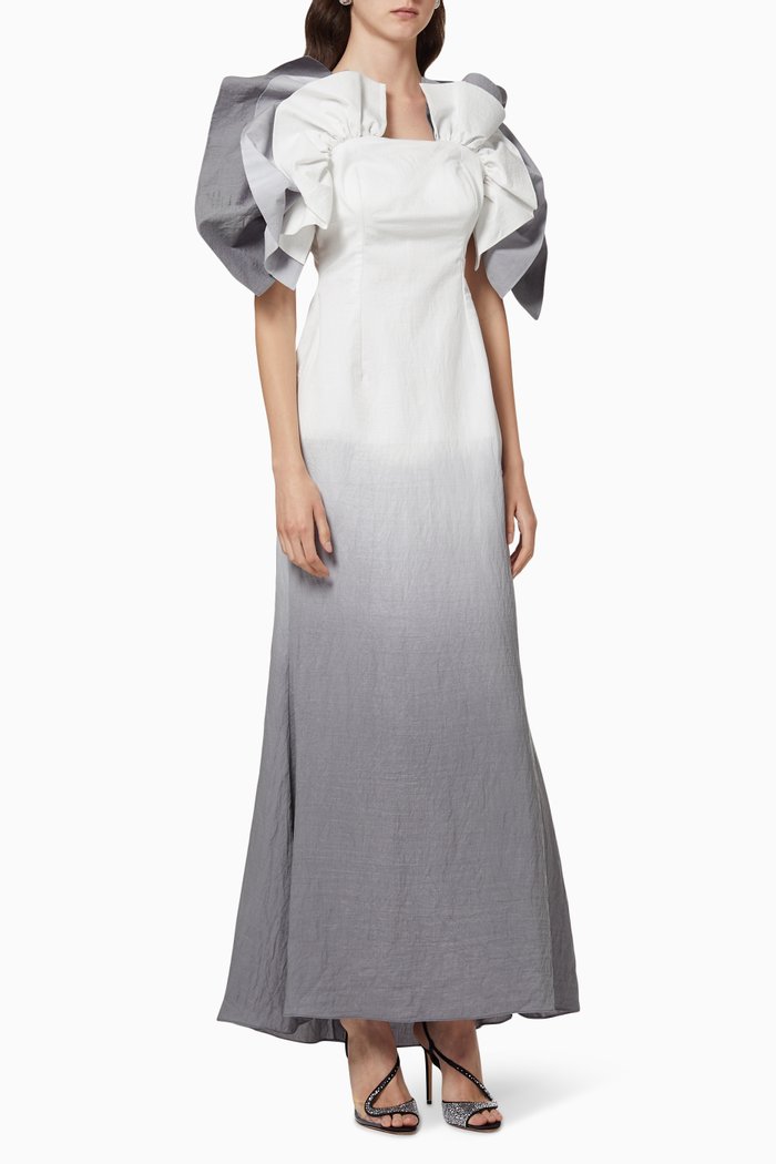 

Ruffled Ombre Maxi Dress, Grey