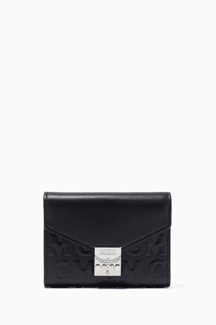 

Patricia Trifold Wallet in MCM Monogram Leather, Black