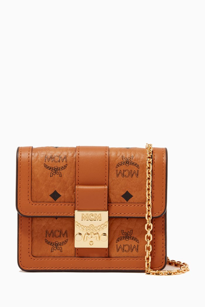 

Tracy Crossbody Card Holder in Visetos, Brown