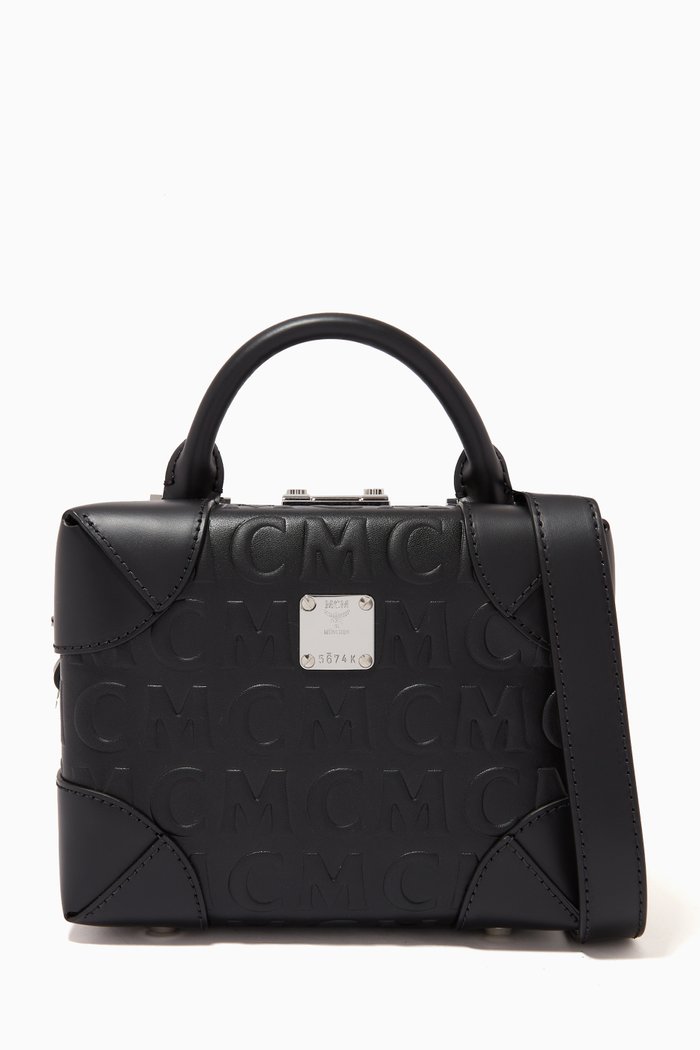 

Small Soft Berlin Crossbody in MCM Monogram Leather, Black