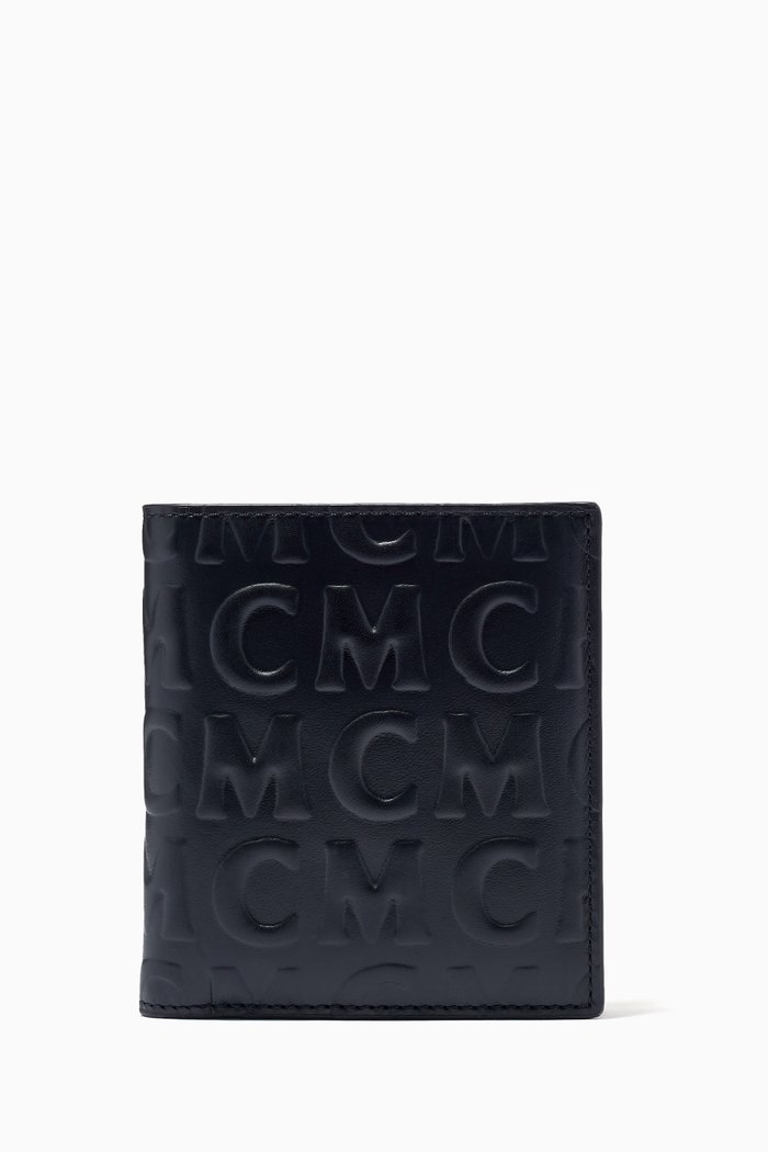 

Mini Bifold Card Wallet in MCM Monogram Leather, Black