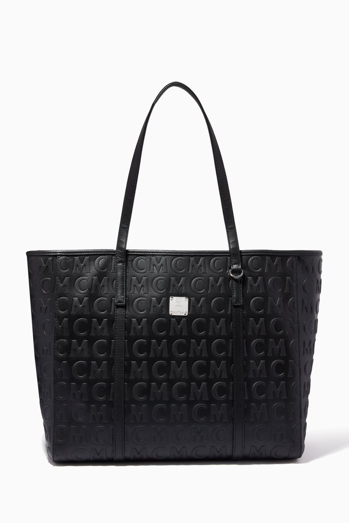 

Medium Toni Shopper in MCM Monogram Leather, Black