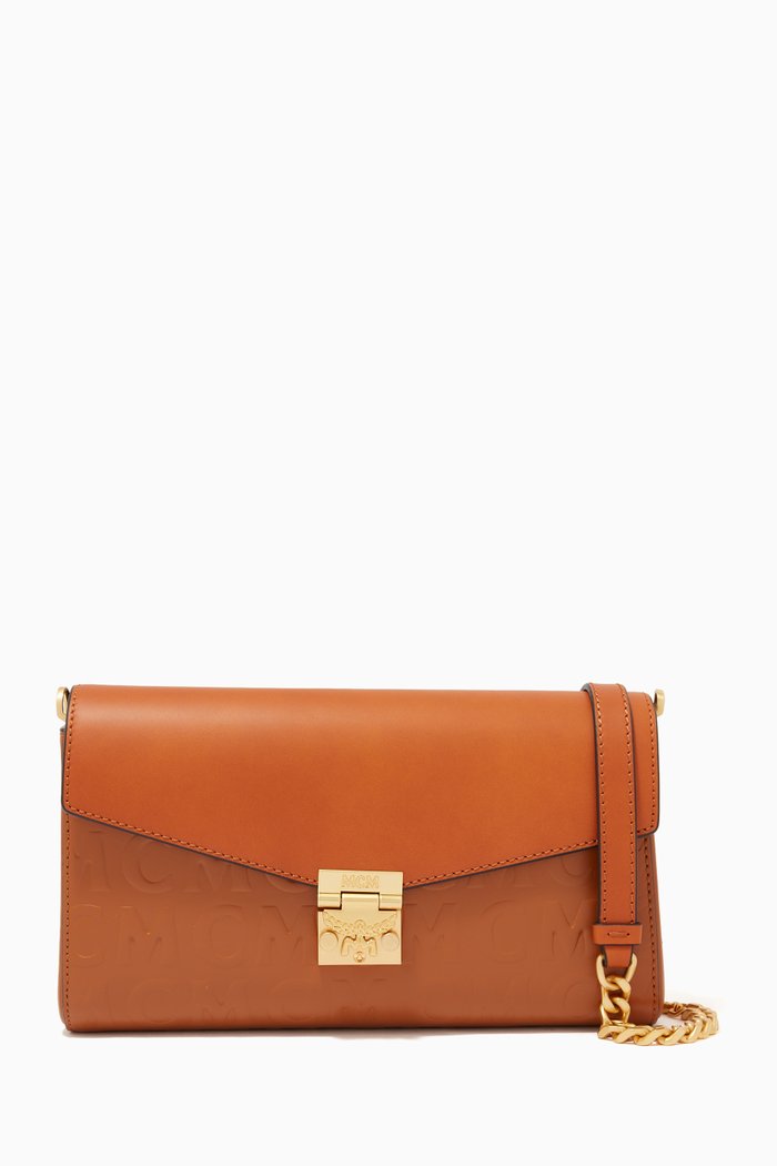Medium Millie Crossbody in MCM Monogram Leather, Brown