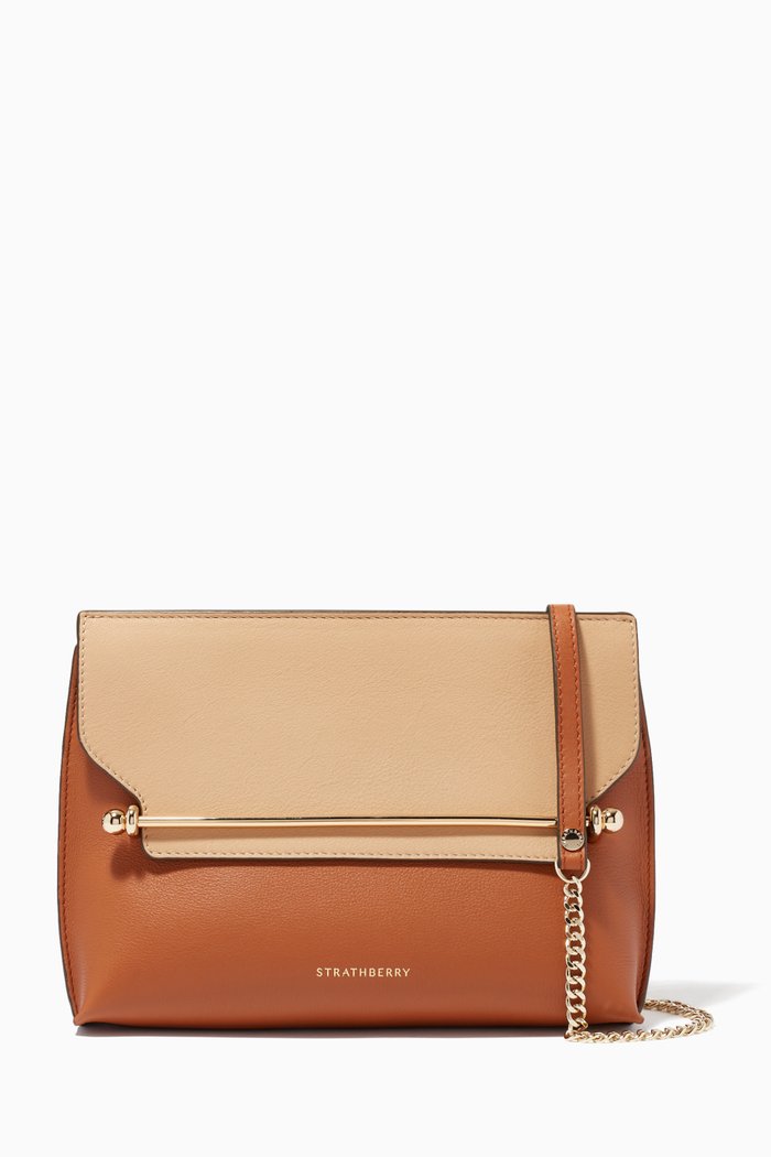 Stylist Crossbody Bag in Leather, Brown