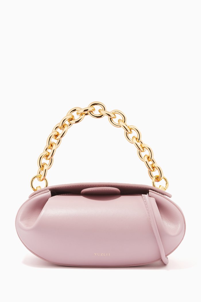 

Dinner Roll Bag in Leather, Purple
