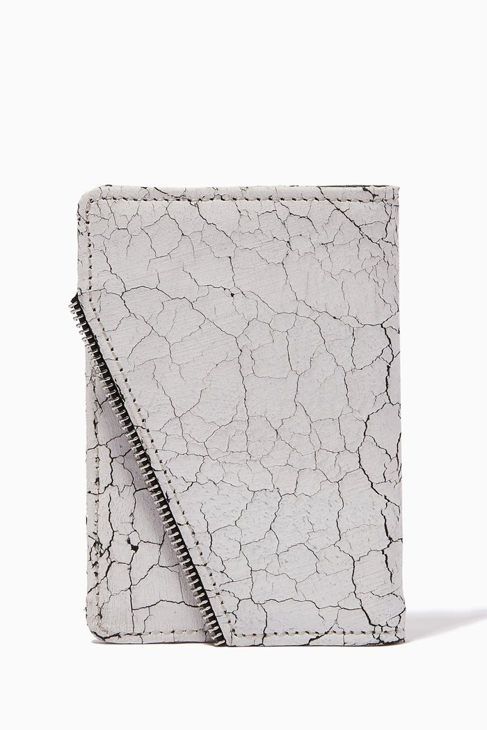 Small Avant Wallet in Leather, White