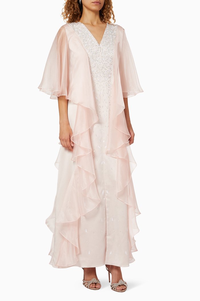 

Sand Breeze Ruffle Satin Dress, Pink