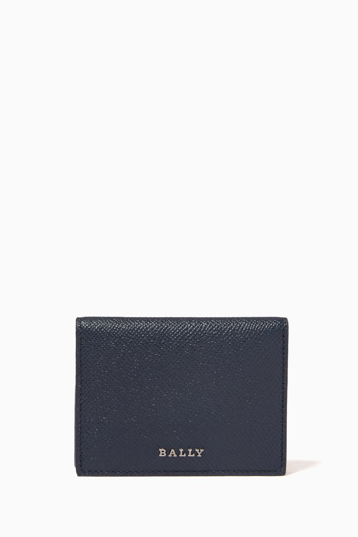 Balder Card Holder in Leather, Blue