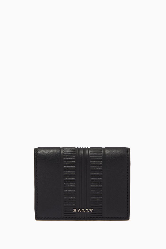 Balder Card Holder in Leather, Grey