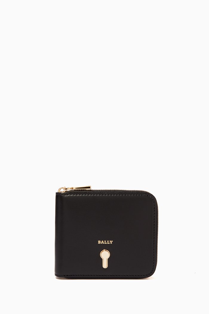 Cassy Coin Purse in Leather, Black